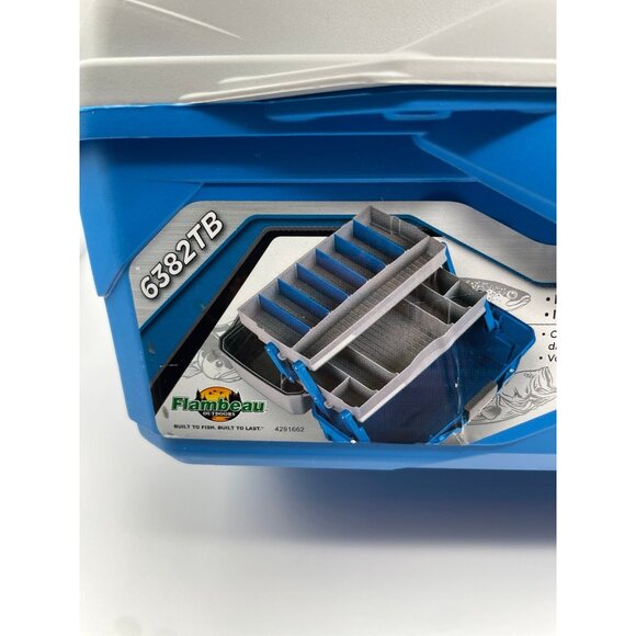 Flambeau Outdoors 6382TB 2-Tray - Classic Tray Tackle Box - Blue/Gray New - Picture 9 of 12